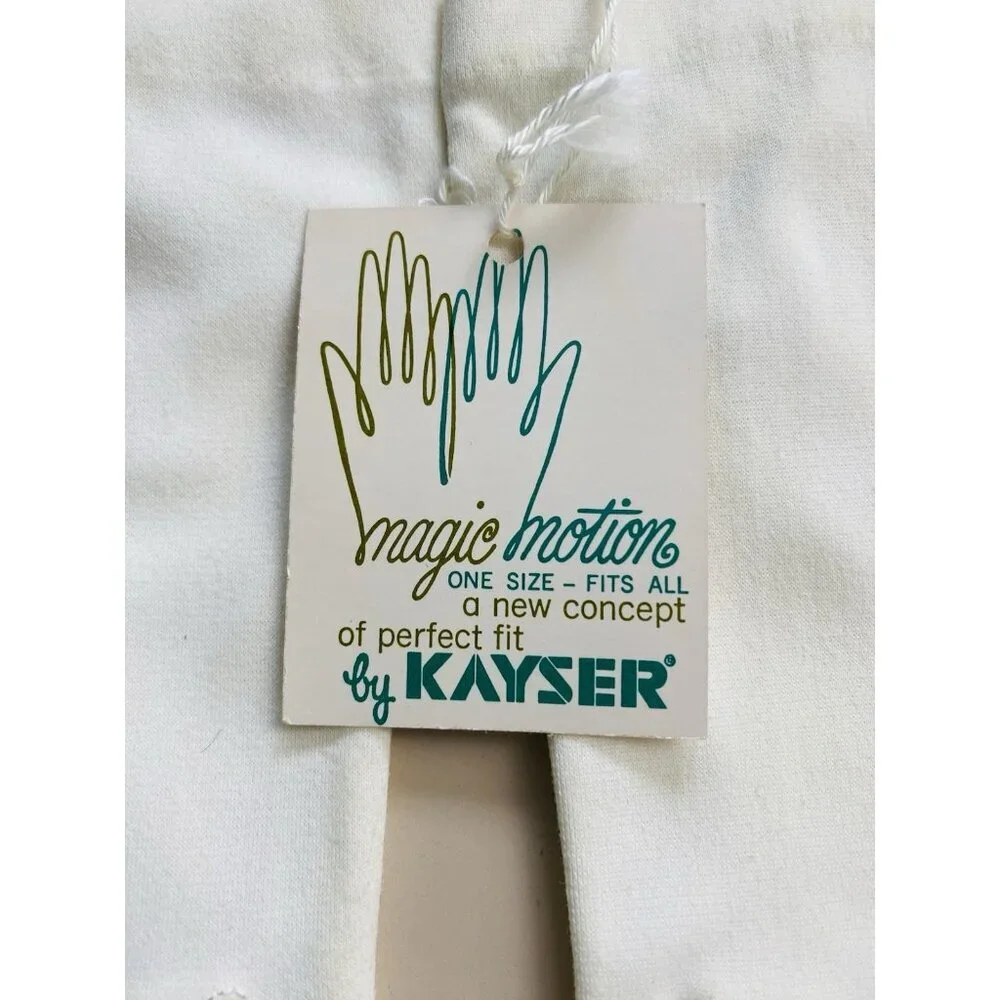 Vintage White Fashion Gloves Magic Motion By Kayser Wrist Length Nylon, Unused